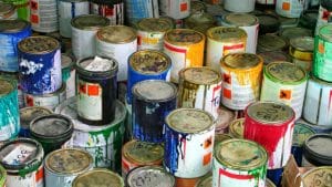 Paint cans stacked on top of each other